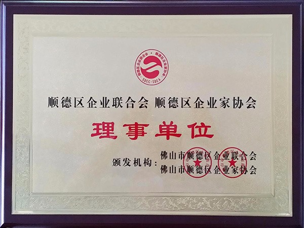 九州酷游-2015年获顺德政府颁发“理事单位”